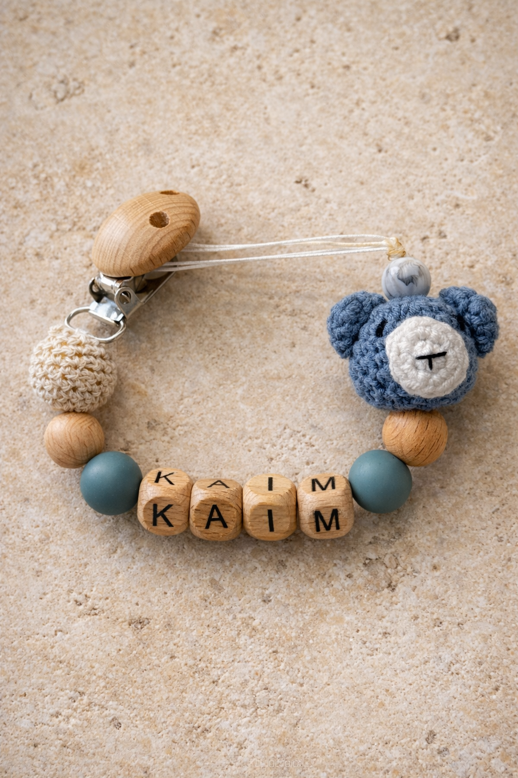 Attache tétine TEDDY BLUE